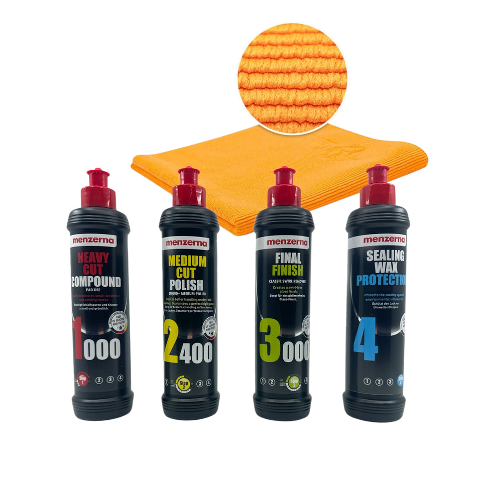 Menzerna Autopolitur Set mit Mikrofasertuch 40x40 cm