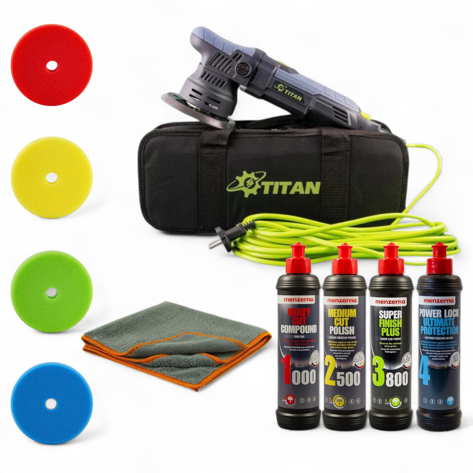 Titan TDA09 Exzenter Poliermaschine Set