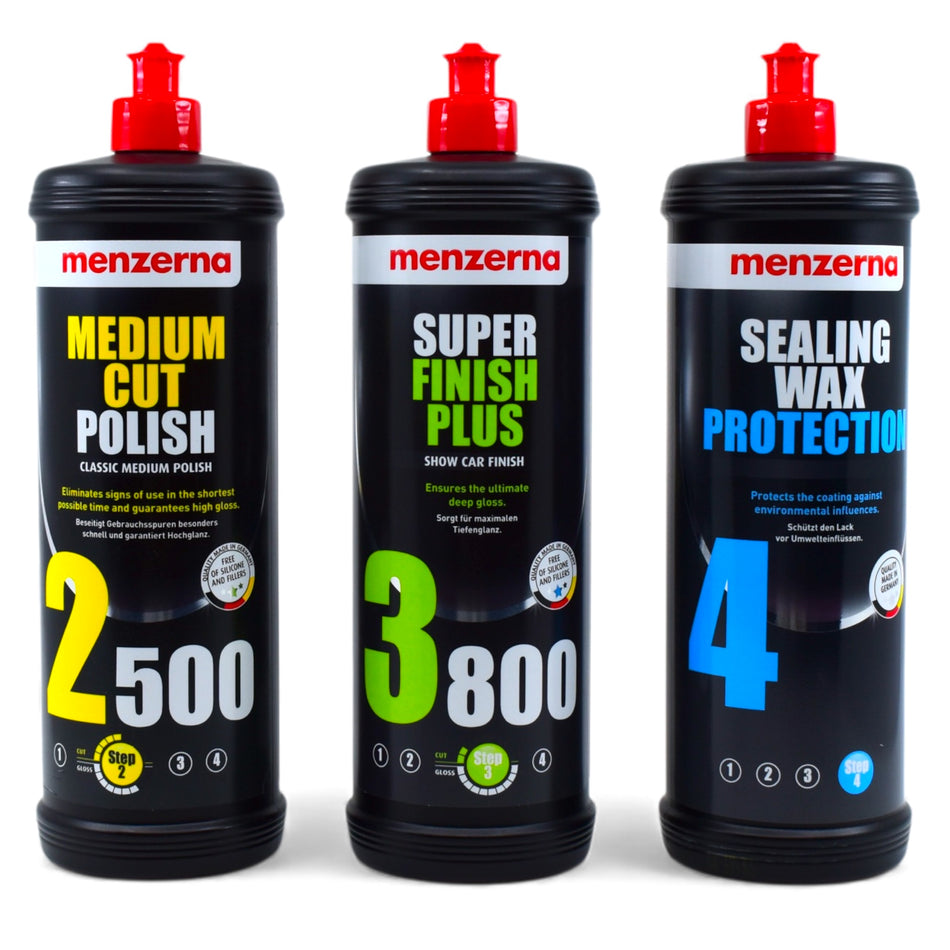 Menzerna Polierset Politur + Versiegelung für leichte Kratzer und Defekte