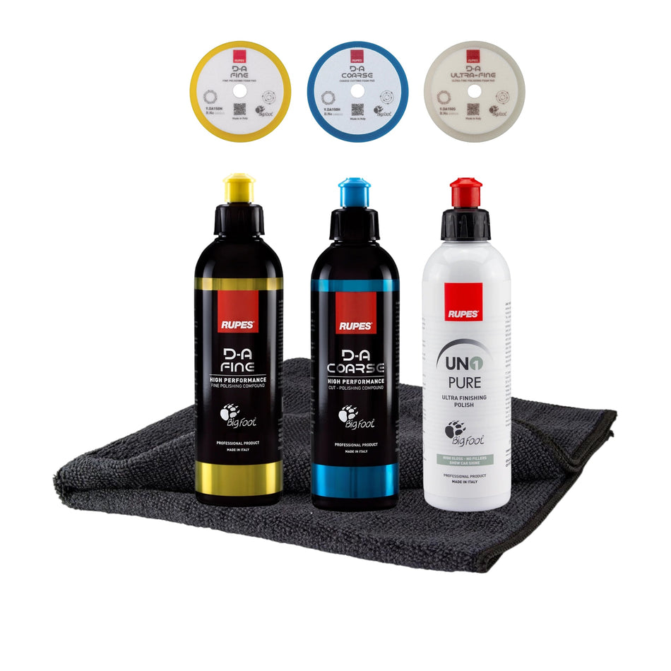 Rupes Auto Politur D-A Set Coarse Fine Pure + Ø150mm Polierpads