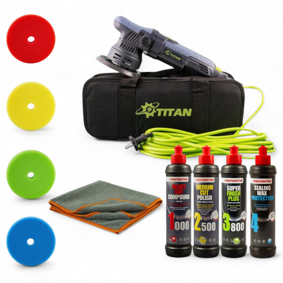 Titan TDA09 Exzenter Poliermaschine Set