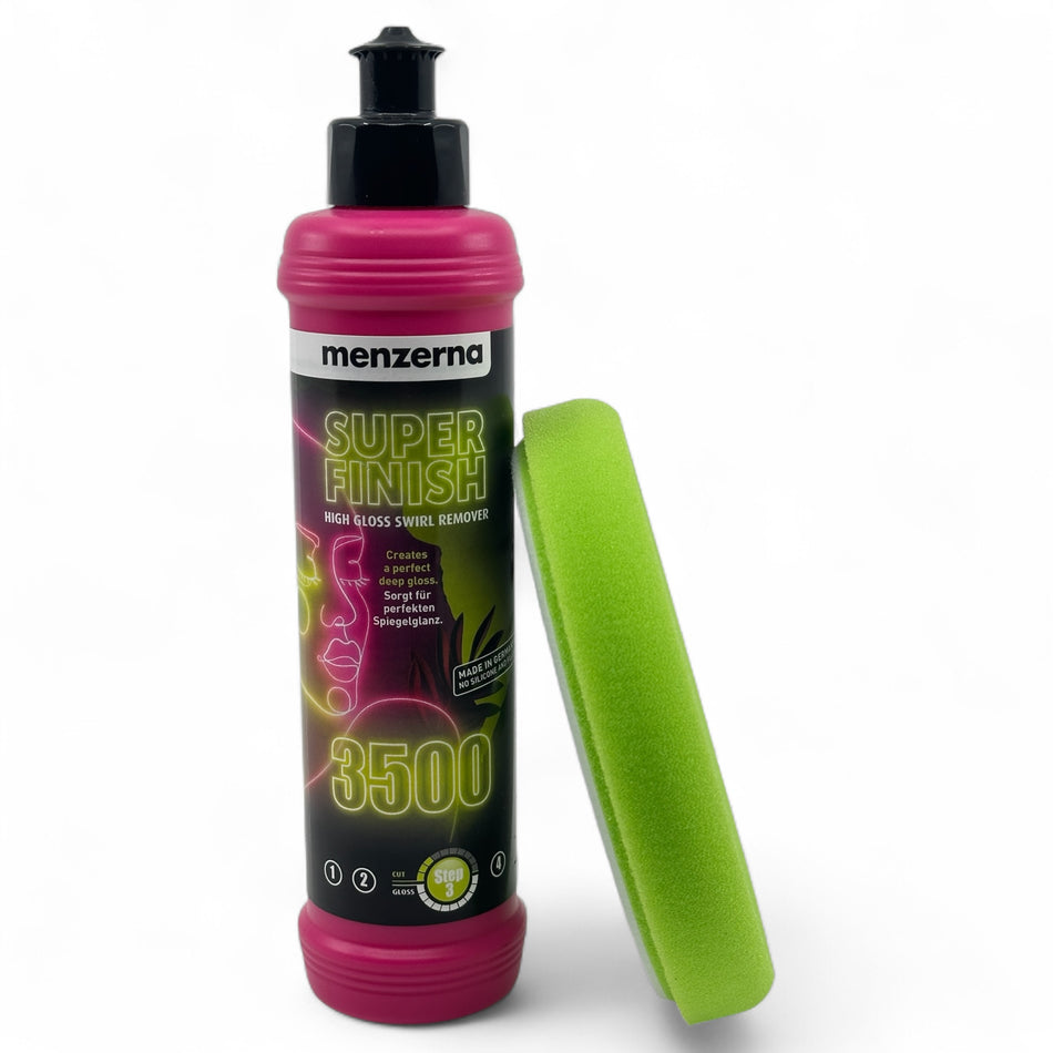 Menzerna Super Finish 3500 Neon Edition 250ml mit Polierpad