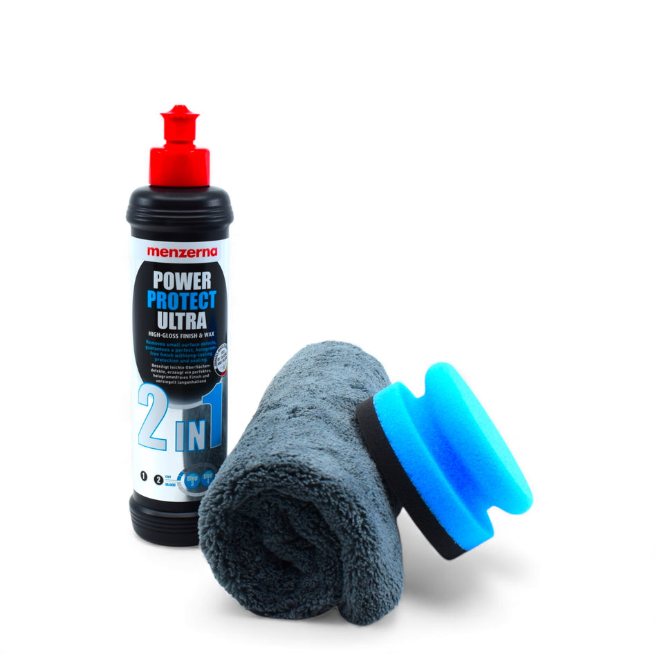 Menzerna 2 in 1 Set mit Mikrofasertuch & Auftragsschwamm