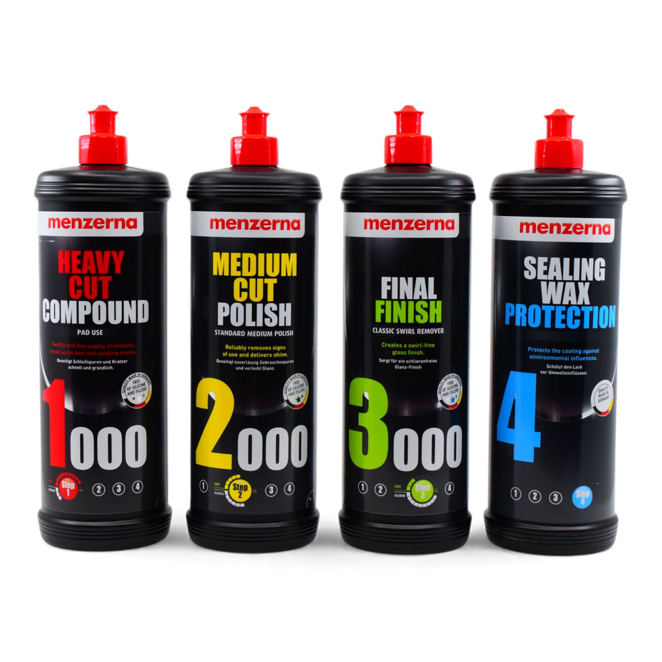 Menzerna Premium-Set Aufbereitung Politur und Versiegelung 1,2,3,4