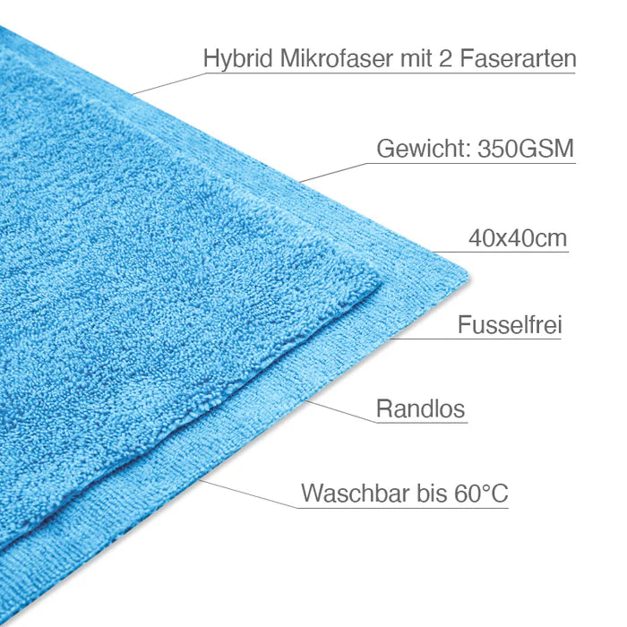 Liquid Elements Mikrofaser-Allzwecktuch Blue Breeze 40x40cm 350GSM