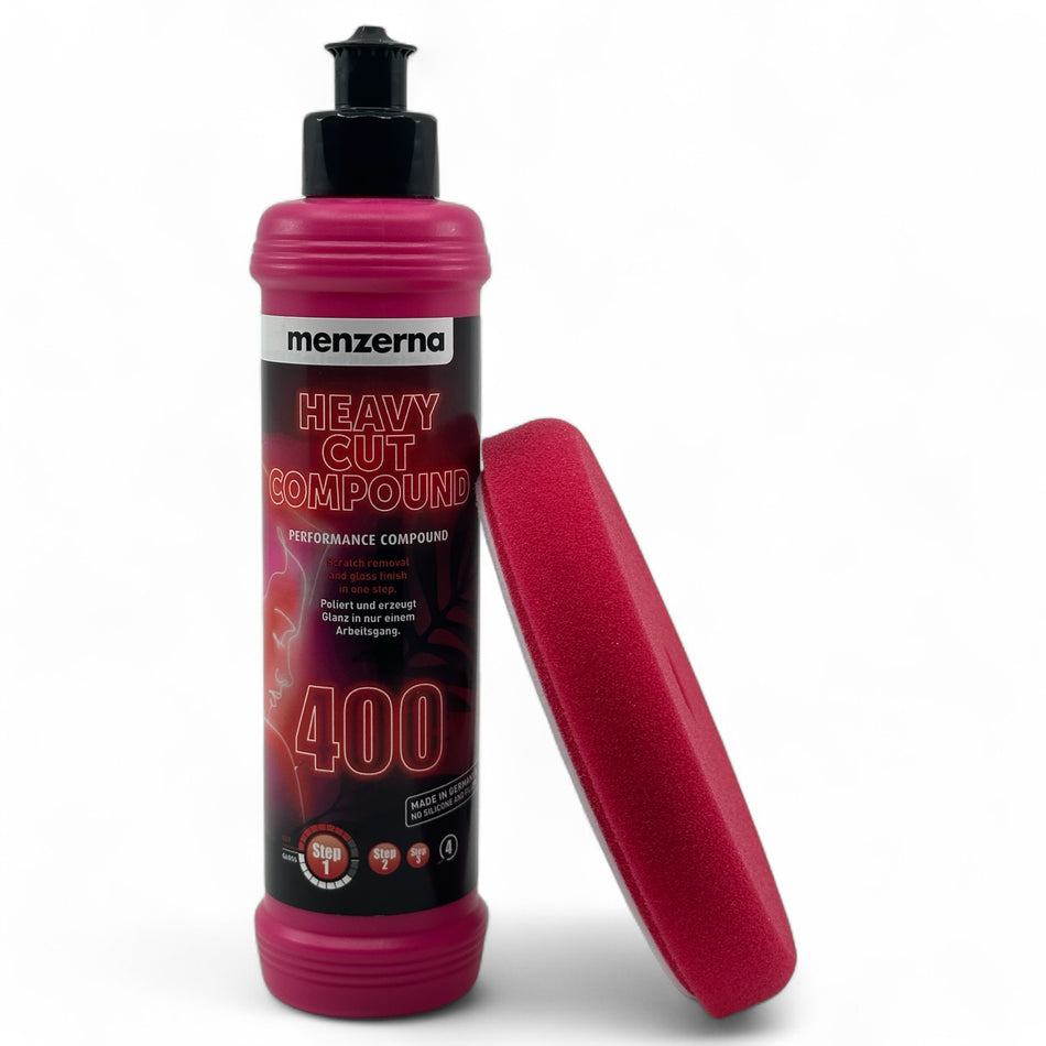 Menzerna Heavy Cut Compound 400 Neon Edition 250ml mit Polierpad