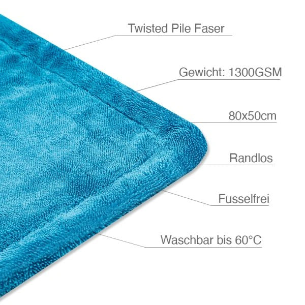 BLACK HOLE XL PREMIUM – TROCKENTUCH, 1300GSM, 80X50CM, COLORED EDITION, BLAU