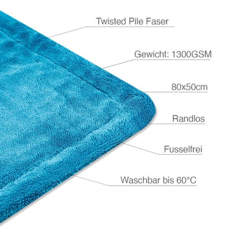 BLACK HOLE XL PREMIUM – TROCKENTUCH, 1300GSM, 80X50CM, COLORED EDITION, BLAU