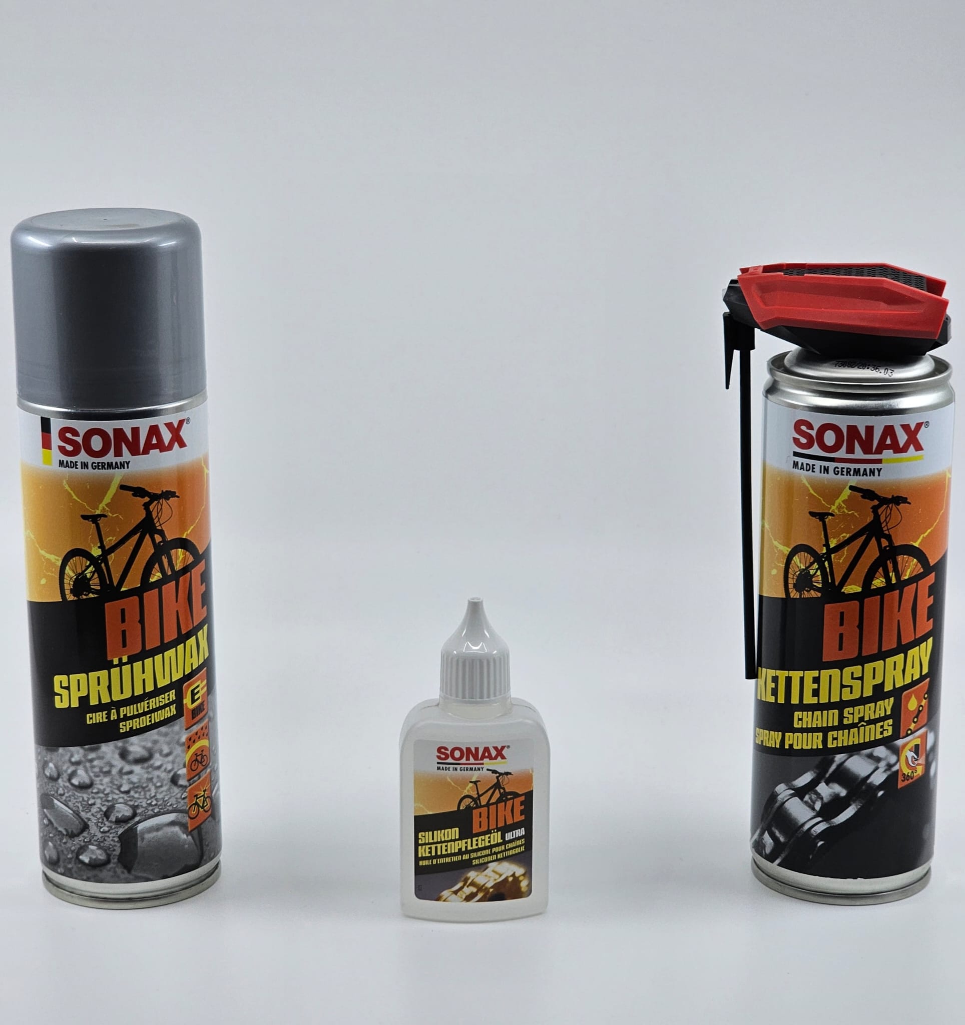 SONAX FAHRRAD PREMIUM SET SPRÜHWAX, KETTENPFLEGEÖL, KETTENSPRAY