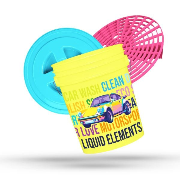 Liquid Elements Wascheimer - 20L inkl. Schmutzsieb und Deckel Pop Art