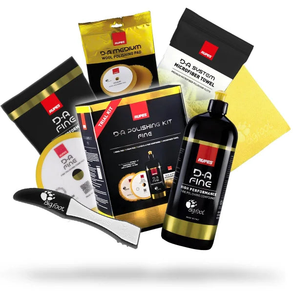 Rupes Da Polishing Kit Fine: Polish 1L + Polishing Sponge Fine 130/150Mm + Wool Polishing Pad + Yellow Polishing Cloth + Sponge Remover 